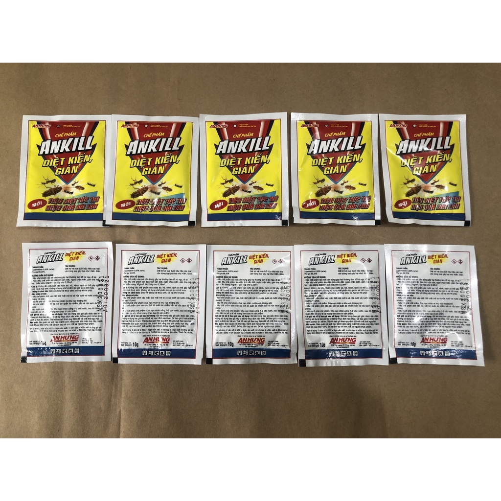 Chế phẩm tiêu diệt Kiến - Gián - Côn Trùng ANKILL gói 20G - hiệu quả tức thì và nhanh chóng