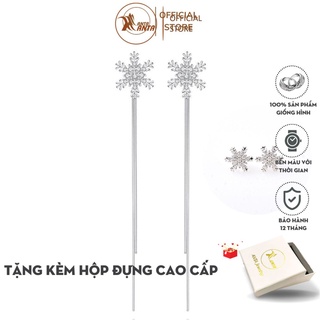 Bông tai bạc 925 hình hoa tuyết thả dài tua rua điệu đà sang trọng thời trang cho nữ ANTA Jewelry - ATJ3523