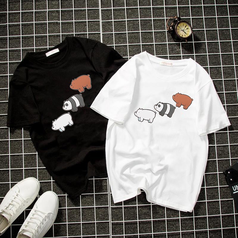 Áo thun unisex form rộng 3 chú gấu đáng yêu thời trang cá tính vải dày mịn 2019T1339