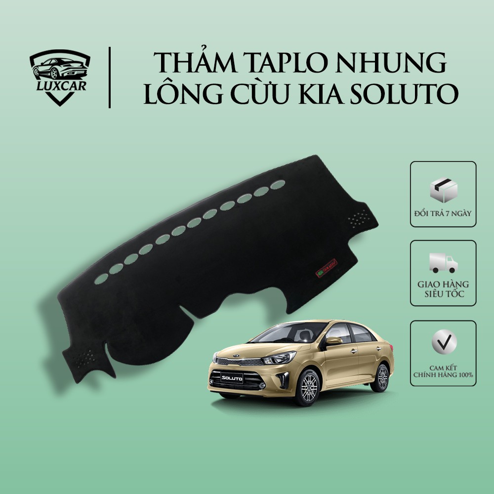 Thảm Taplo Nhung Lông Cừu LUXCAR Xe KIA SOLUTO - Đế cao su chống trượt