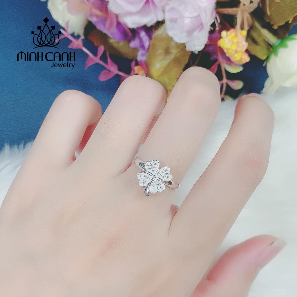Nhẫn Bạc Cỏ 4 Lá Có Đuôi May Mắn - Minh Canh Jewelry