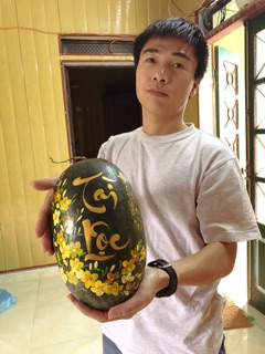 Dừa thư pháp