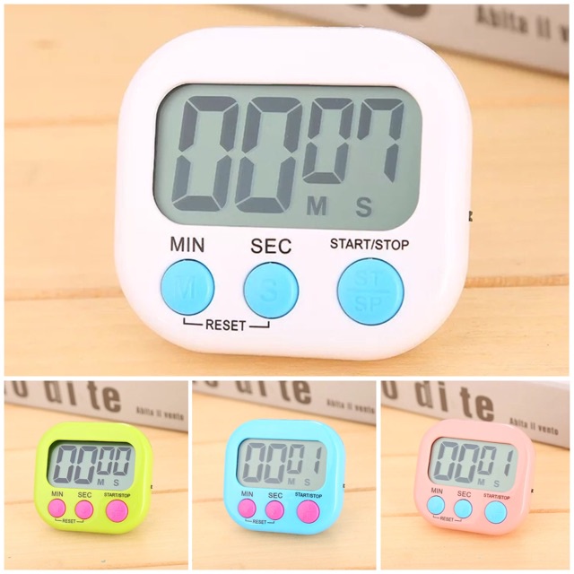 Đồng Hồ Đếm Ngược Hẹn Giờ Nấu Ăn Hút Nam Châm 99 Phút Tiện Dụng Tặng 2 Pin
