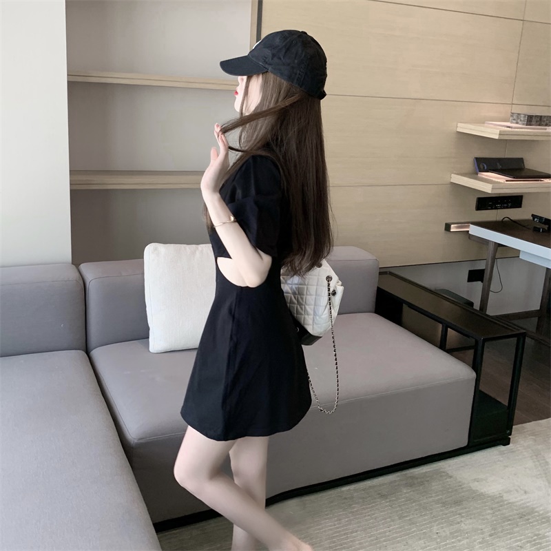Đầm thun Perty dáng ngắn thiết kế mới thời trang mùa hè phong cách Hàn Quốc dành cho nữ