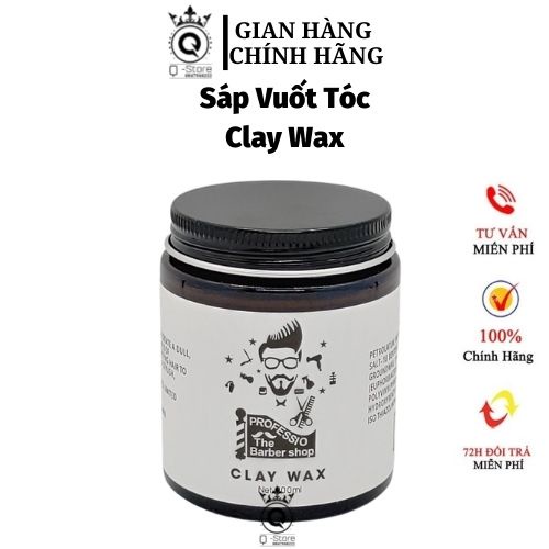 Sáp Vuốt Tóc Chính Hãng Clay Wax Trắng, sáp vuốt tóc nam clay hỗ tợ tạo kiểu, tạo độ phồng, giữ nếp tóc linh hoạt 24H