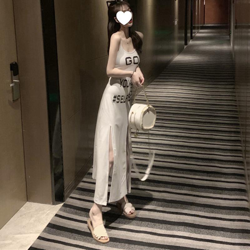 Đầm hai dây xẻ tà phong cách Hàn Quốc quyến rũ cho nữ