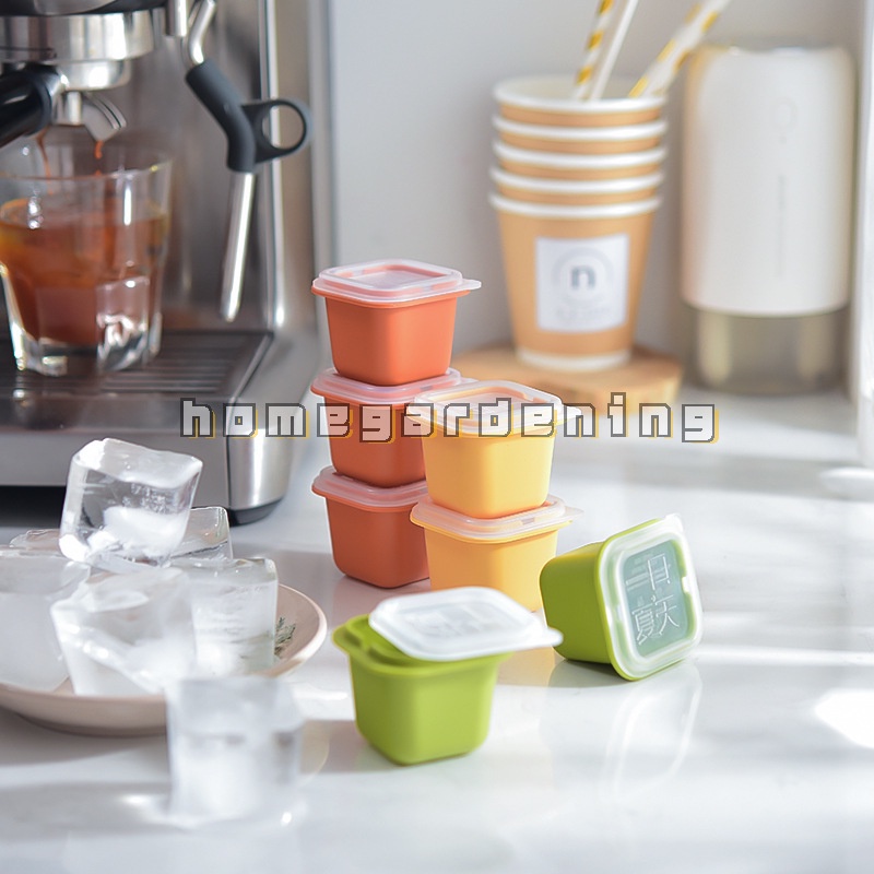 Khay Làm Đá Hình Vuông Bằng Silicone Cấp Thực Phẩm Không Độc Hại Có Thể Tái Sử Dụng