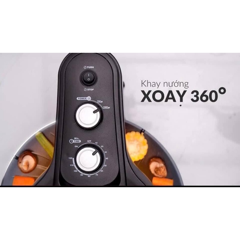 Bếp Nướng BBQ Xoay 360 Độ  CHEF &amp; CHEF  Bếp Nướng Không Khói Tiện Lợi không Bị  Ám Mùi