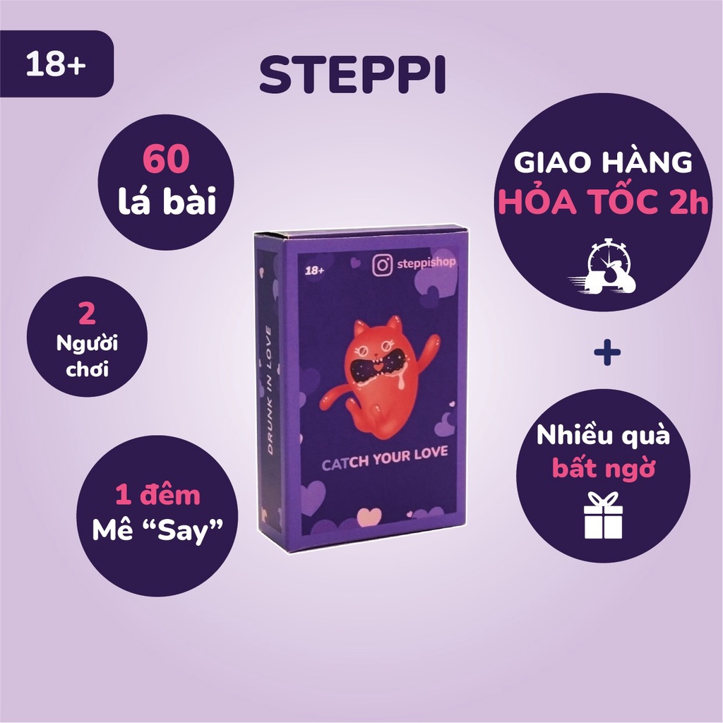 Bộ bài drinking game tình yêu Catch Your Love dành cho cặp đôi hẹn hò 60 lá