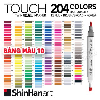 [THEARTSHOP] (P10 - Tông Xám) Bút marker TOUCH TWIN & BRUSH - SHINHAN ART (Bán lẻ)