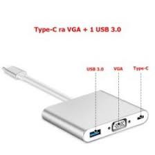 Cáp chuyển  (3 Trong 1) USB 3.1 Loại C Sang VGA Loại C USB 3.0 Sạc cổng Sạc Kỹ Thuật Số Multiport Adapter