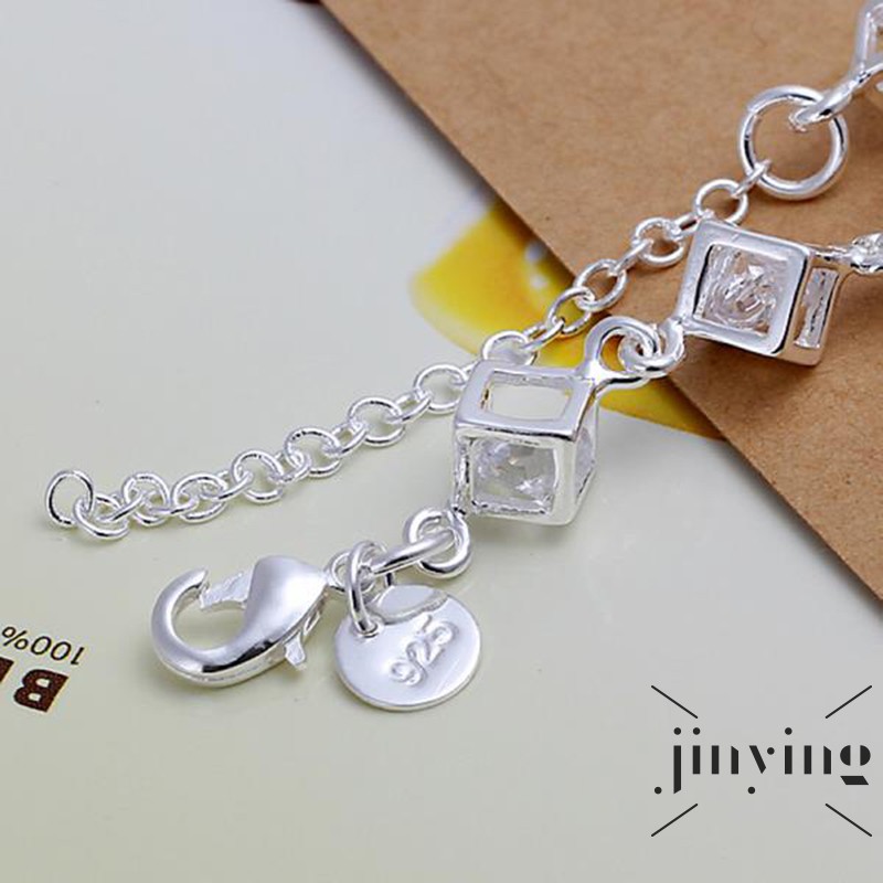 GETNOIVAS Vòng tay mạ bạc 925 dạng chuỗi xích thời trang