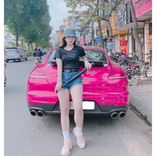 Áo phông nữ (Áo thun) cổ tim tay ngắn (Gap.)