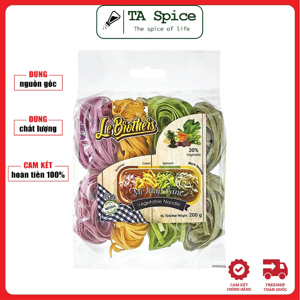 Mì rau củ thập cẩm Le Brother - Duy Anh Foods Vegetable Noodle- Tự nhiên 100% an toàn cho bé ăn dặm, giảm cân KETO