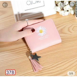 Ví nữ cầm tay mini thêu hoa cúc, bóp cầm tay mini chất liệu da cao cấp, ví nữ cầm tay nhiều ngăn tiện dụng
