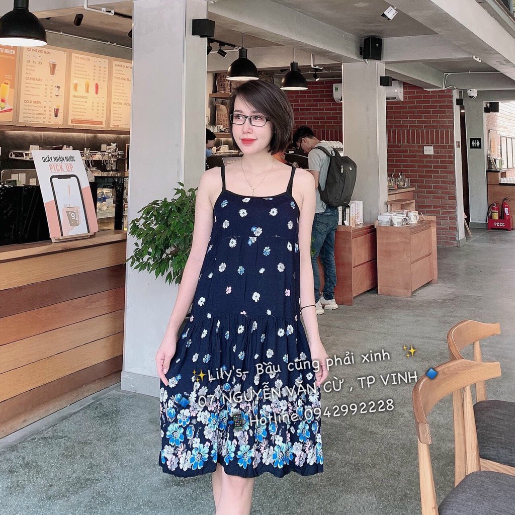 Váy hai dây lanh Thái chống nhăn, nhàu, chất liệu siêu mát