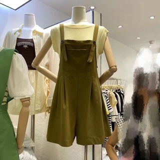 Quần sooc yếm vải kèm áo ba lỗ có bigsize
