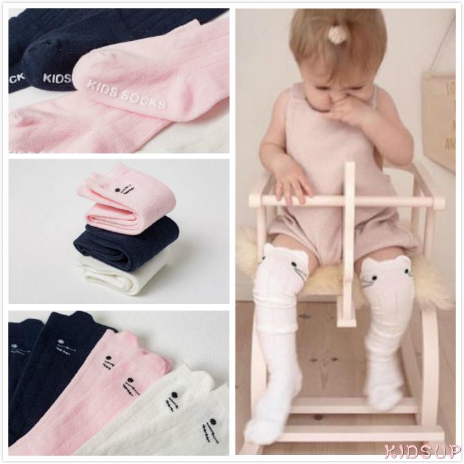 Vớ cotton dài giữ ấm xinh xắn dành cho bé gái