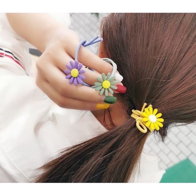 Dây buộc tóc hình hoa cúc dễ thương
