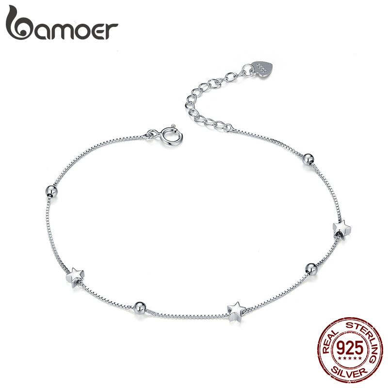Vòng Tay Bamoer Bạc 925 SCB171 Phối Hình Mặt Trăng/ Trái Tim Cho Nữ