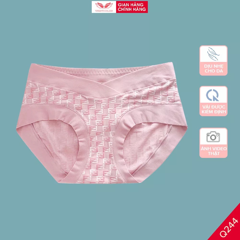 Quần lót bầu cotton VINGO co dãn 4 chiều cạp chéo thoải mái đáy 2 lớp kháng khuẩn Q244 VNGO