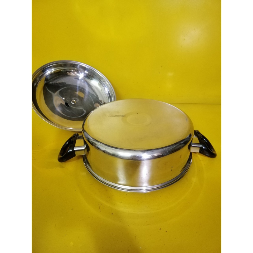 Nồi lẩu (chảo) inox nội địa Nhật, size 27cm, cao 9cm (mã 673KT), Không dùng từ