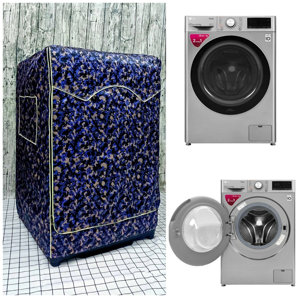Áo trùm, vỏ bọc máy giặt cửa ngang bằng vải dù loại 1 siêu biền trùm được cho Máy sấy thông hơi Electrolux 8 Kg