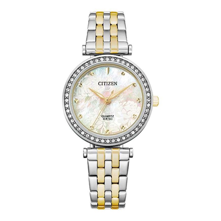 Đồng Hồ Nữ Citizen Đính Đá Swarovski Dây Thép Không Gỉ ER0214-54D - Mặt Xà Cừ