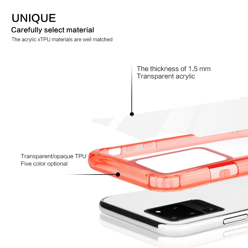 【Ready Stock】Samsung Galaxy S20 Plus Ultra A51 A71 S10 Acrylic Clear Hybrid Case Cover 7/16