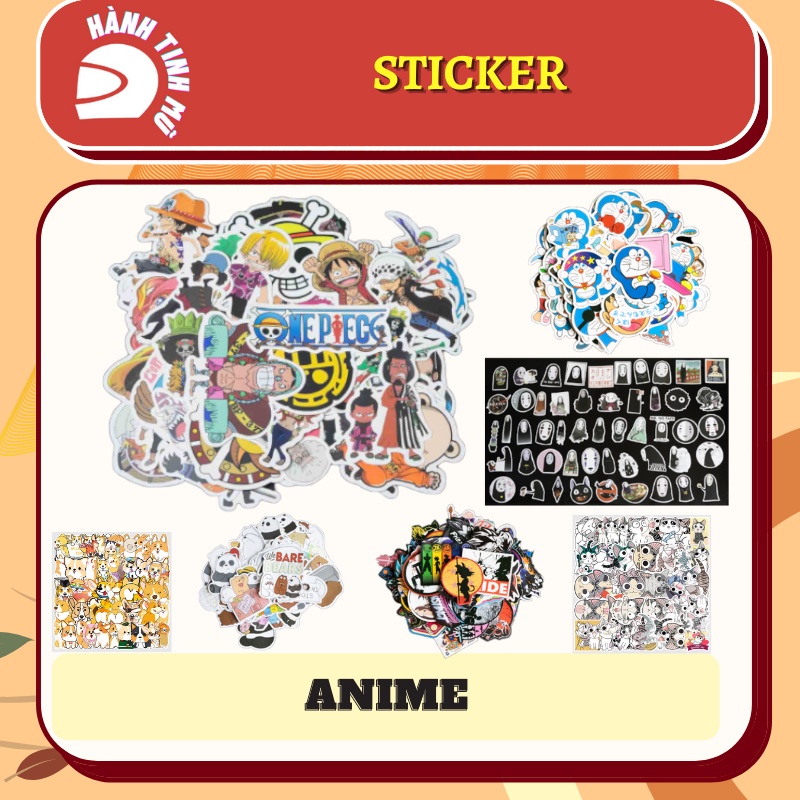 Sticker dán mũ bảo hiểm anime, sticker cute dán vali, laptop, điện thoại, đàn chống nước Hành tinh mũ