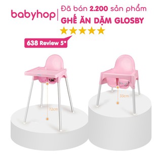 Dts123 Ghế ăn dặm cho bé trai bé gái Glosby Babyhop kèm mặt bàn, ăn dặm kiểu nhật và BLW