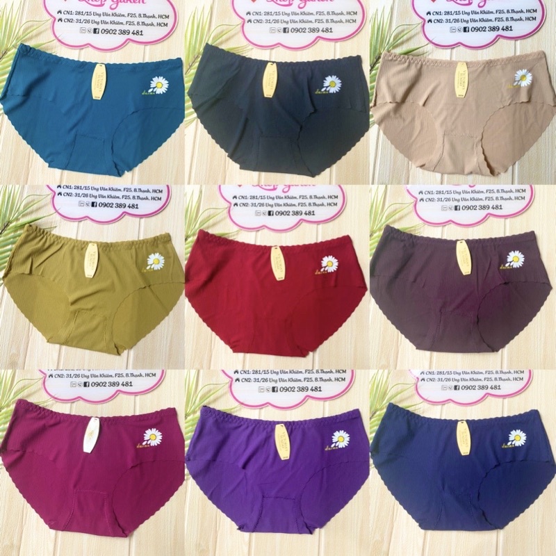 Q2015♥️ Quần Lót Nữ ♥️ Combo 5 Quần Lót Su Trơn Không Đường May