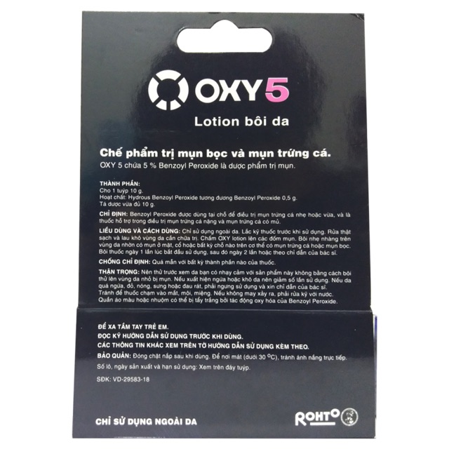 Oxy 5 - Lotion bôi da hỗ trợ giảm mụn bọc và mụn trứng cá, có mủ