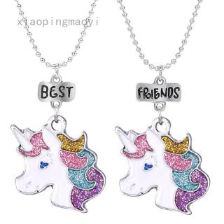 Bộ 2 vòng cổ mặt hình chú ngựa và họa tiết chữ best friend dễ thương