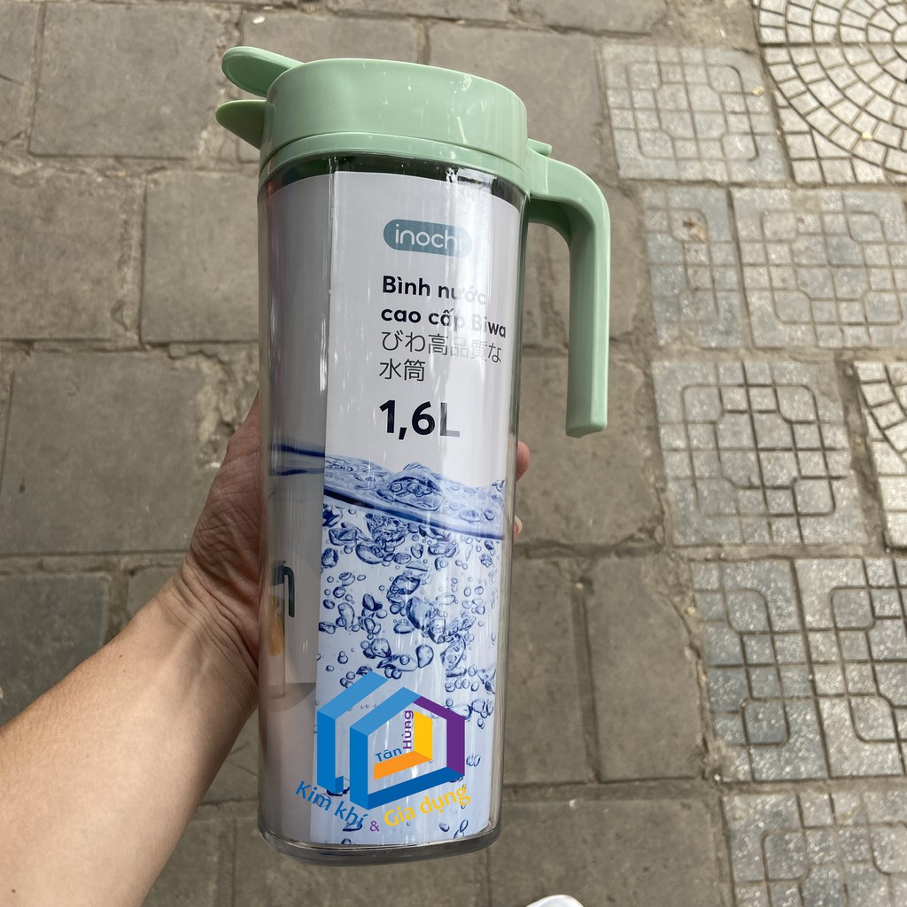 Bình nhựa đựng nước cao cấp nắp đóng mở Inochi Biwa hàng xuất Nhật