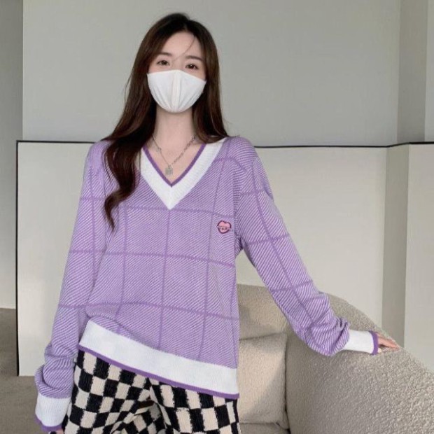 Áo Len Quảng Châu, Áo Len Nữ Cổ Tim Vải Dày Dặn Free Size Form Kiểu Dáng Hàn Quốc Sành Điệu | BigBuy360 - bigbuy360.vn