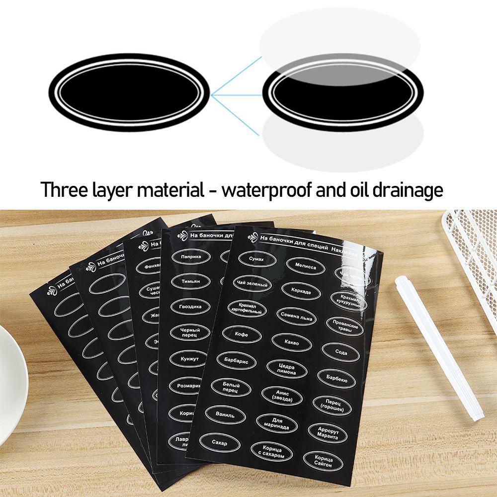 Set 120 Nhãn Dán Lọ Gia Vị Tự Dính Chống Nước Có Thể Tái Sử Dụng