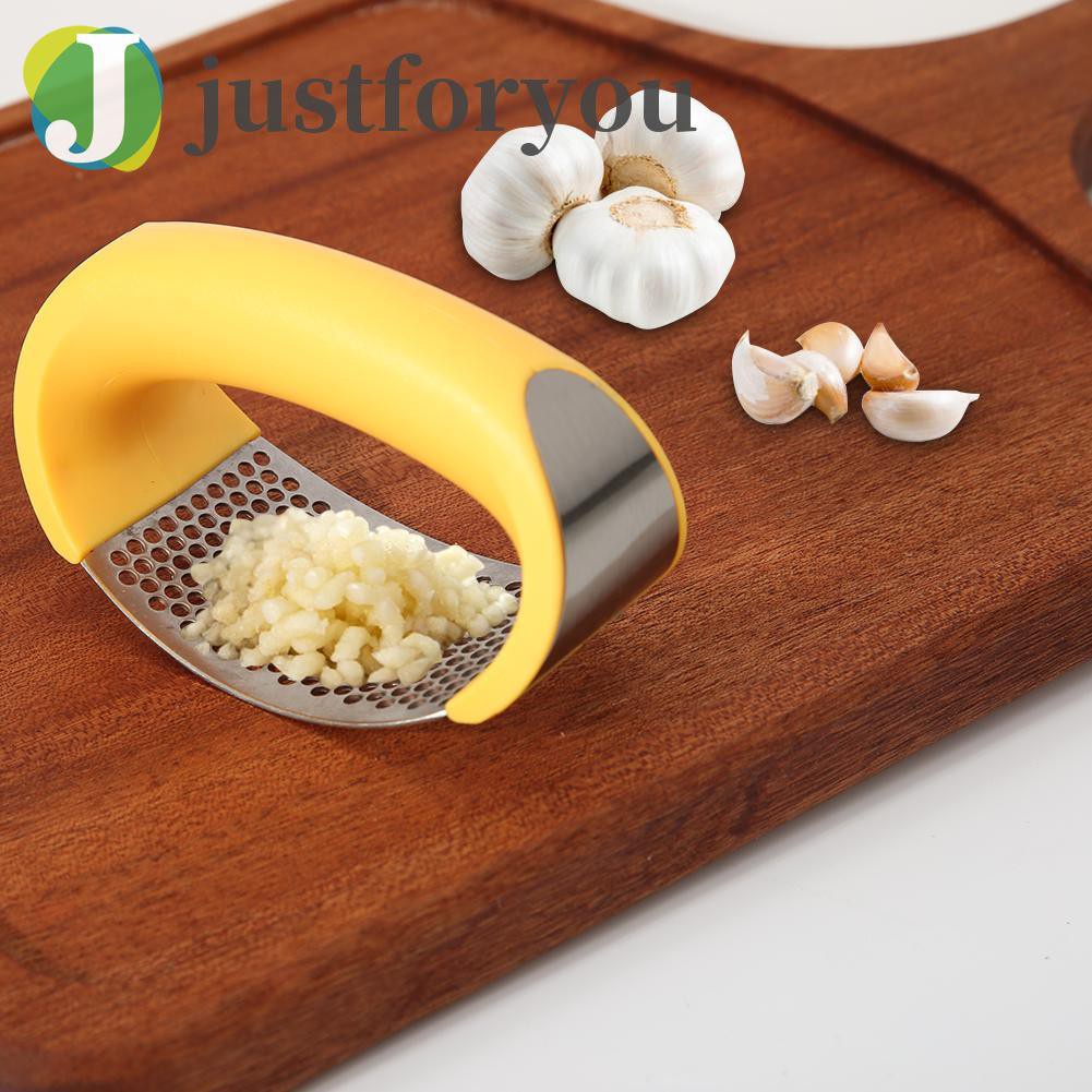 Justforyou2 1pc Multifunctional Stainless Steel Garlic Press Grinding Grater Crush Tool