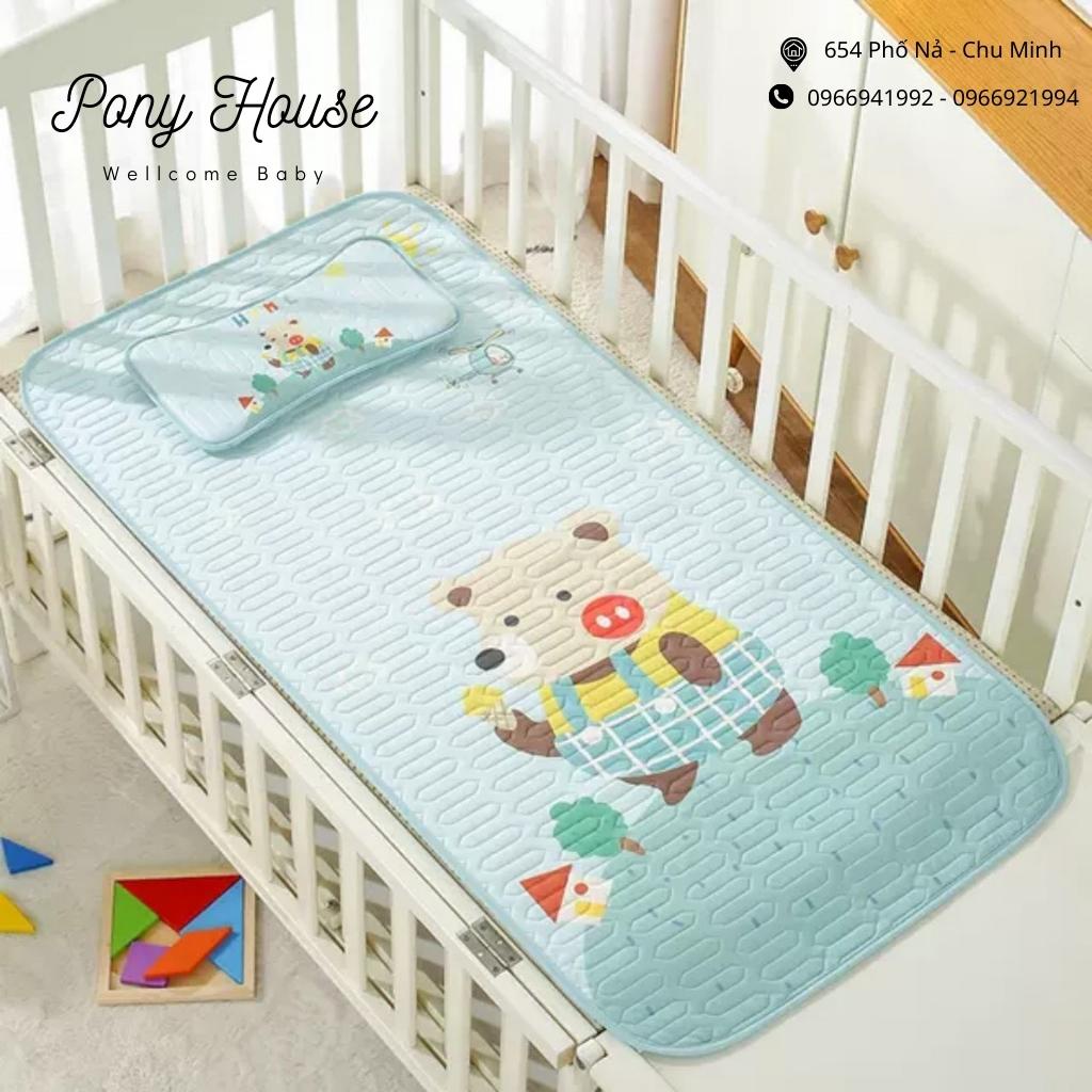 Chiếu Điều Hòa Cao Su Non Tặng Kèm Gối Cho Bé, Chiếu Cao Su Non 5D Thoáng Mát Cho Bé Từ Sơ Sinh