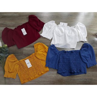 Áo kiểu croptop cổ vuông cup ngực