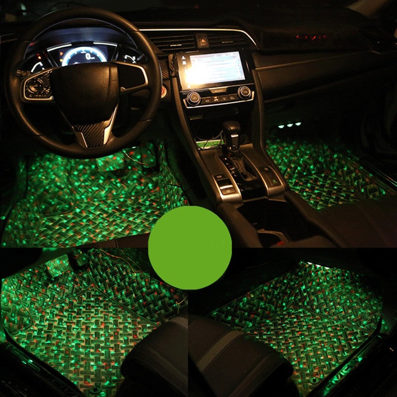 Set 4 Dải Đèn LED Trang Trí Nội Thất Xe Hơi