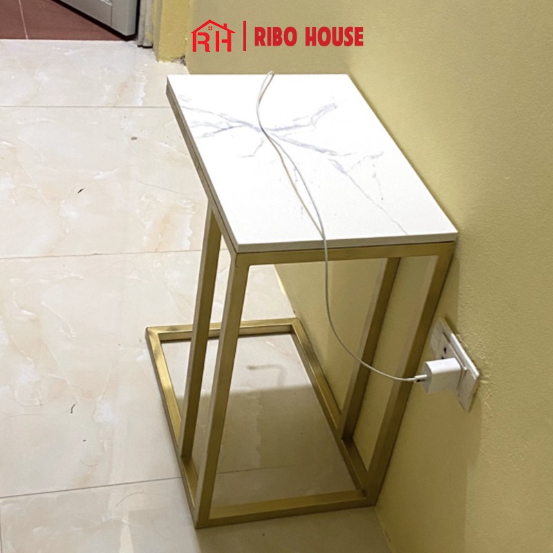 Bàn trà sofa RIBO HOUSE trang trí phòng khách, phòng ngủ, khách sạn, ban công hình chữ nhật mặt đá RIBO53