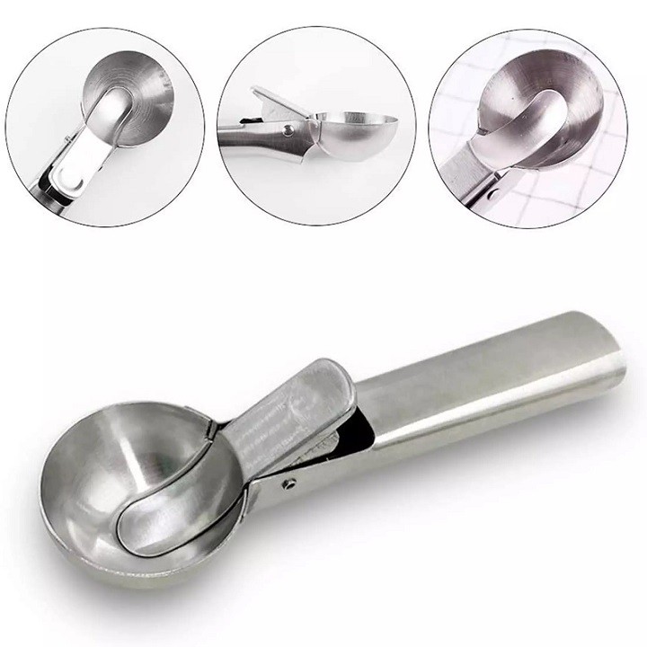 Muỗng / Thìa Múc Kem-Stainless Steel Ice Cream Scoop Tiện Lợi