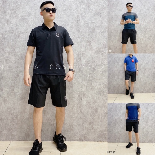 Bộ áo thun cổ bẻ thể thao gym nam bigsize cao cấp áo polo nam xuất khẩu BTT01-02
