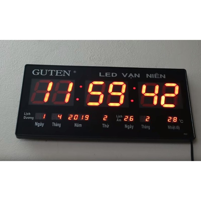 Đồng hồ led vạn niên  treo tường Guten R83 cao cấp