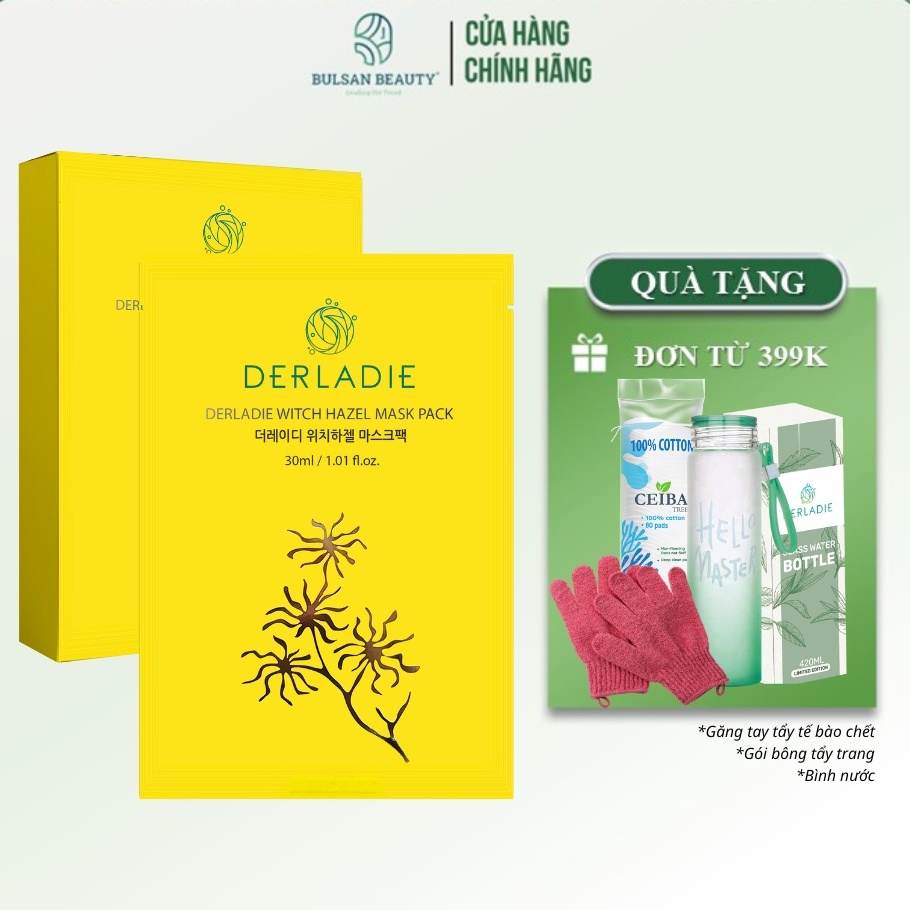 Mặt Nạ Derladie Witch Hazel Mask Pack Giảm Mụn, Dưỡng Sáng Da 30ml