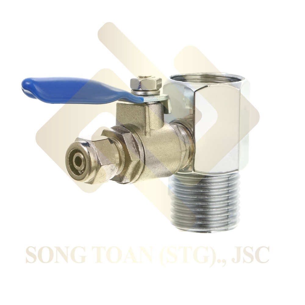 Van Bình Lọc & Van Khóa Chia Nhánh Cho Máy Lọc Nước  Ren Ngoài 1/2 , Cắm Ống 8 & 10 Mm - Chất Liệu Inox