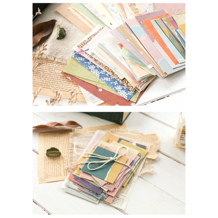 Set 60 Tờ Giấy Vintage Nhẹ Nhàng Phong Cách Hàn Trang Trí Sổ  Bullet Journal [Xinh Lắm Cơ Í]