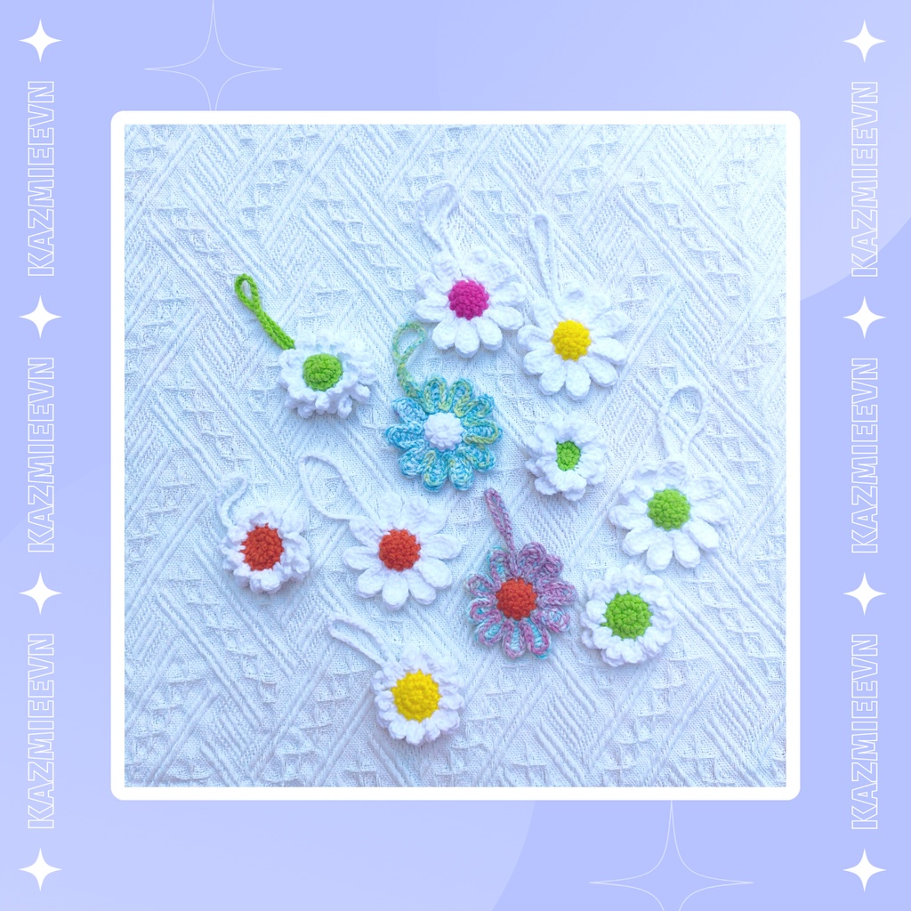 Dây treo túi hình hoa cúc daisy handmade