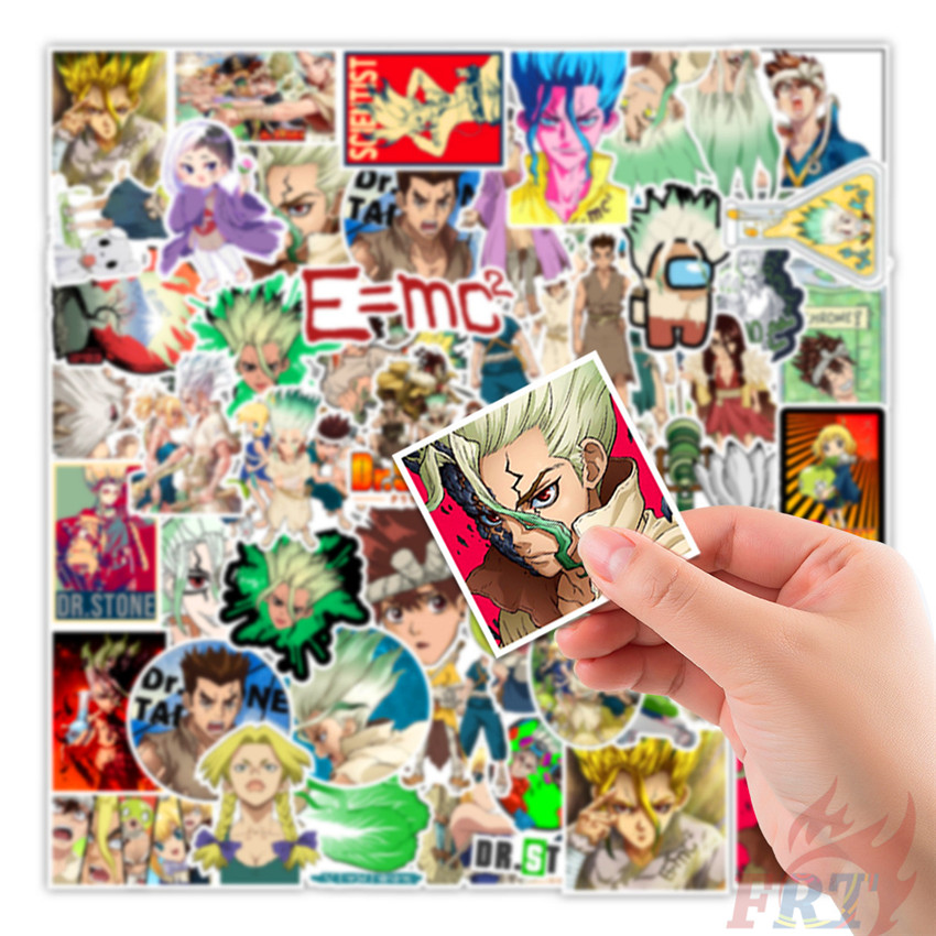Bộ 50 Miếng Dán Trang Trí Chống Thấm Nước Hình Anime Dr.Stone - Series 03